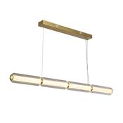 Mod LED Pendant, Satin Brass Metal, Opal Acrylic &amp; Clear Gla image