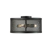 Fishnet 3Lt Flush - Matt Black Metal &amp; Mesh Shade image