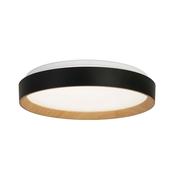 Sorrento LED Flush Black with Wood Transfer image