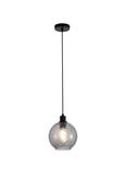 Radiance 1Lt Pendant, Black Metal and Smoked Glass