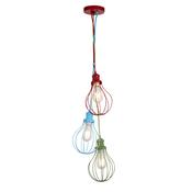 Novelty 3Lt Pendant - Multi-Coloured Metal