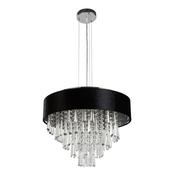 Glamour Pendant/Semi-Flush- Black Velvet &amp; Clear Crystal