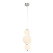 Snowball Pendant - Chrome Metal &amp; Opal Glass