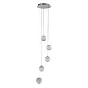 Allure  Multi-Drop Pendant - Chrome Metal &amp; Clear Acrylic