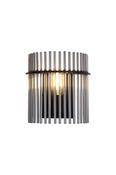 Swizzle 1Lt Wall Light, Matt Black Metal with Smoked Rods
