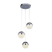 Marbles Multi-Drop Pendant - Chrome, Crushed Ice Shade