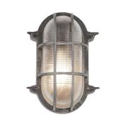 Bulkhead Oval Outdoor Wall/Ceiling Light - Black Silver