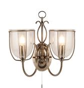 Silhouette Wall Light - Antique Brass &amp; Seeded Glass image