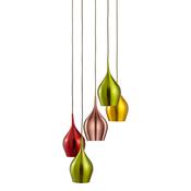 Vibrant Multi-Drop Pendant-Metallic Multi-Coloured Metal