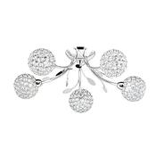 Bellis II 5Lt Semi-Flush - Chrome &amp; Clear Glass Beads