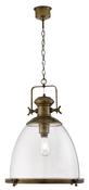 Industrial Pendant - Painted Antique Brass &amp; Clear Glass