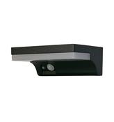 Solar Outdoor Wall Light - Black Metal &amp; White Polycarbonate