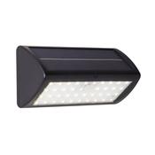 Solar Outdoor Wall Light - Black Metal &amp; White Polycarbonate