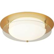 Bathroom Flush LED Light, 38cm - Gold With Glass Halo Ring