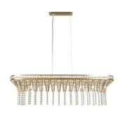 Gemma Bar Pendant - Satin Brass &amp; Clear Crystal