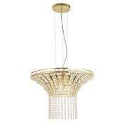 Gemma Round Pendant - Satin Brass &amp; Clear Crystal