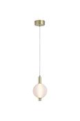 Luminique LED Pendant, Satin Brass Metal with Glass