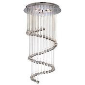 Hallway  Multi-Drop Pendant- Chrome Metal &amp; Clear Crystal II