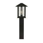 Venice Outdoor Post - Black Metal With Water Glass, IP44