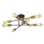 Armstrong Semi-Flush 8lt - Black &amp; Satin Brass Metal image