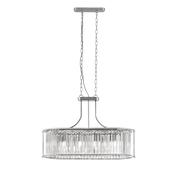 Victoria 5Lt Pendant - Chrome Metal &amp; Clear Crystal image