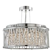 Elise Pendant to Semi-Flush - Chrome Metal &amp; Crystal