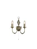 Zanzibar 2Lt Wall Light - Antique Brass Metal