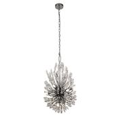 Peacock Pendant - Chrome Metal &amp; Crystal