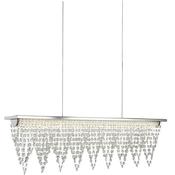 Drape LED Bar Pendant - Chrome Metal &amp; Clear Crystal image