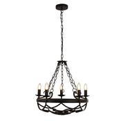 Cartwheel III 5Lt Pendant - Black Wrought Iron image