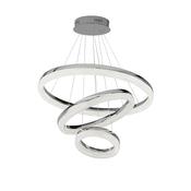 Circle 3Lt Pendant - Chrome Metal &amp; Crushed Ice Effect Glass