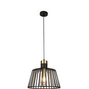 Bird Cage Pendant - Black &amp; Satin Brass Metal