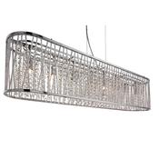 Elise  Bar Pendant - Chrome Metal &amp; Clear Crystal