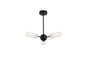 Cosmic 3Lt Semi-flush Black Metal with Textured Acrylic image