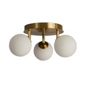 Crosby 3Lt Semi-Flush - Gold Metal &amp; Opal Glass