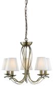 Andretti Pendant Antique Brass &amp; Ivory String Fabric