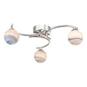 ATIYA 3LT SEMI FLUSH POL CHR CW PLANET GLS