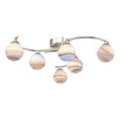 ATIYA 6LT SEMI FLUSH POL CHR CW PLANET GLS
