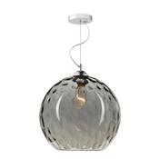 AULAX 1LT PEND SILVER SMOKED GLASS WITH DIMPLE EFF