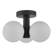 BLAKE 3LT SEMI FLUSH MATT BLACK OPAL GLASS IP44 image