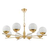 BOMBAZINE 8LT PENDANT NATURAL BRASS CW GLS SHDS