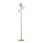 BOMBAZINE 3LT FLOOR LAMP NATURAL BRASS OPAL GLASS image