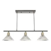 BOYD 3LT BAR PENDANT ANTIQUE BRASS BLACK GLASS image