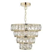 CERYS 1LT 4 TIER PENDANT CRYSTAL &amp; GOLD image