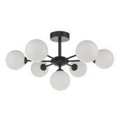 COHEN 7LT SEMI FLUSH MATT BLACK CW OPAL GLS image