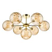 COHEN 7LT SEMI FLUSH GOLD CW CHAMP GLS 150MM