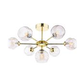 COHEN 7LT SEMI FLUSH GOLD CW CHAMPAGNE OPEN GLS