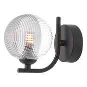 CRADLE 1LT WALL LIGHT BLACK CW SMOKED/CLR GLASS image