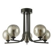 CRADLE 5LT SEMI FLUSH BLACK CW SMOKED GLASS