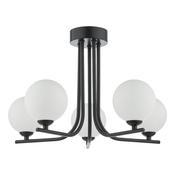 CRADLE 5LT SEMI FLUSH BLACK CW OPAL GLASS